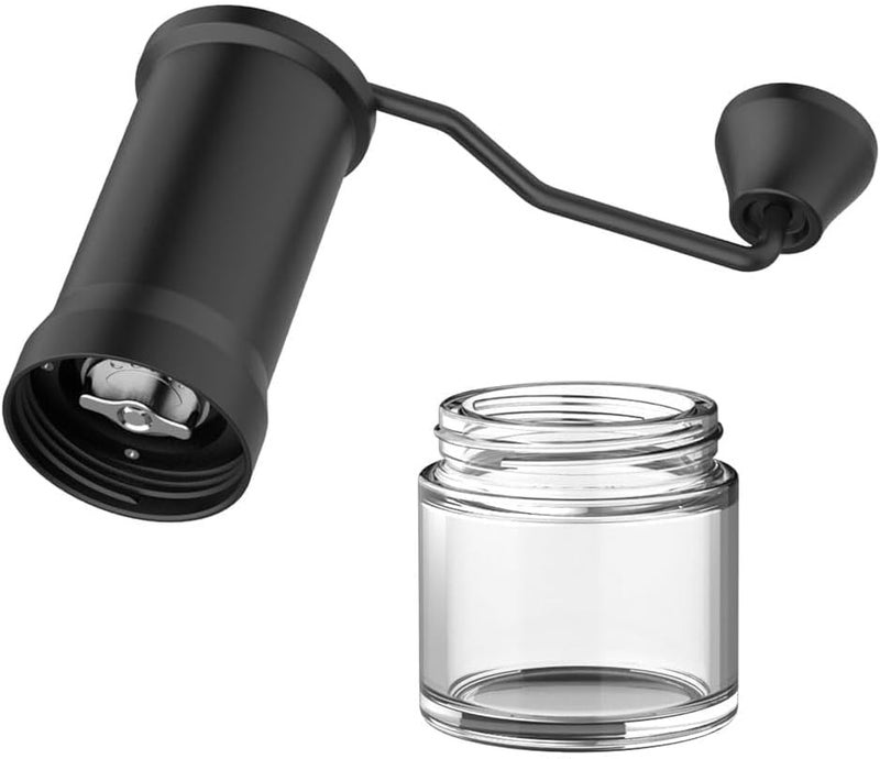 LePRESSO Handheld Burr Grinder, 35g Glass Container, High-Grade 420 Stainless Steel, Perfect Grip, Grinder with Crank for Travel, Camping, Office, Espresso - Black - Image 5
