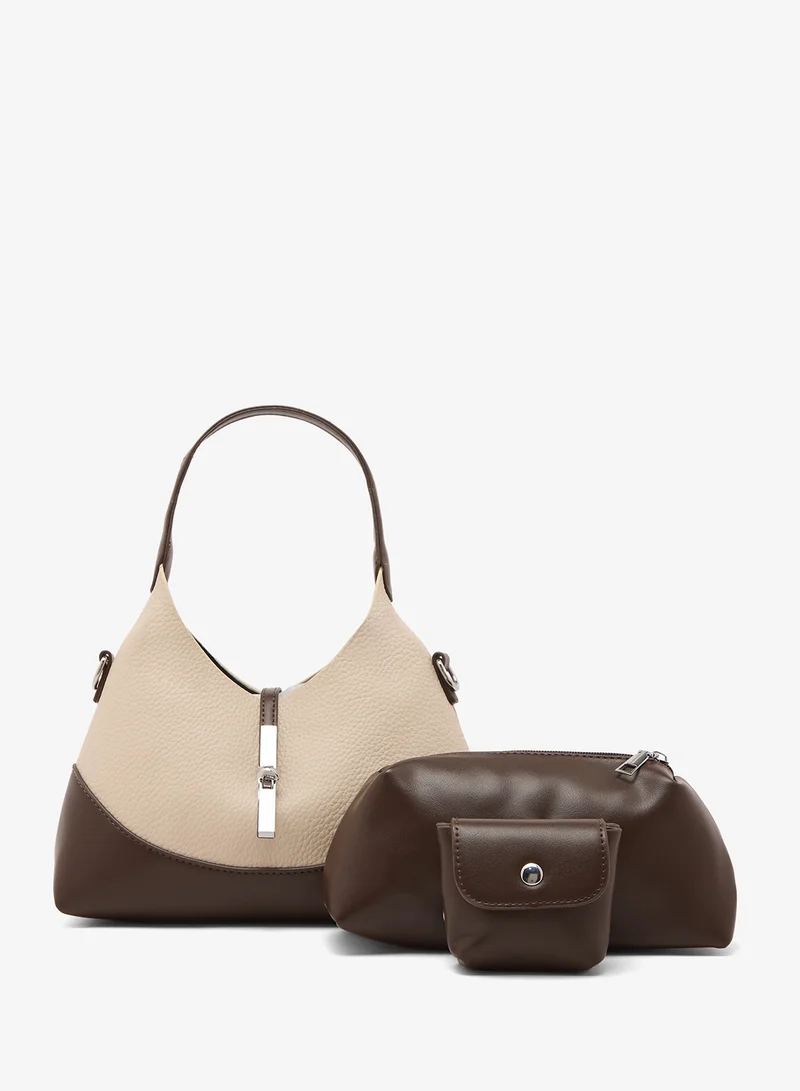 Ella Structured Shoulder Bag In Colourblock