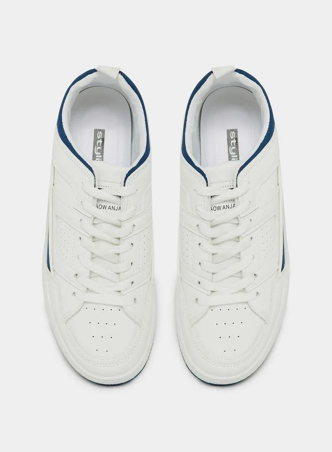 Styli Color Block Low Top Lace Up Sneakers