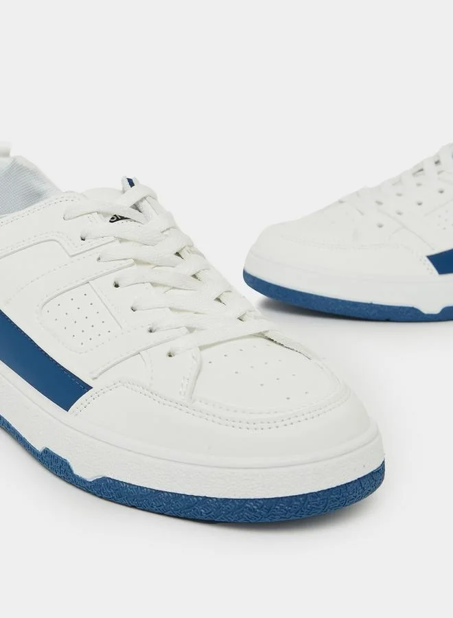 Styli Color Block Low Top Lace Up Sneakers