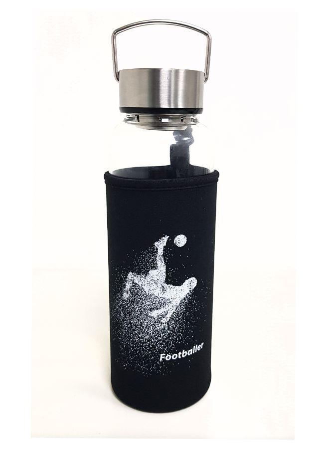 NIBEMINENT Glass Water Bottle With Protective Cover Clear 1L - Image 3