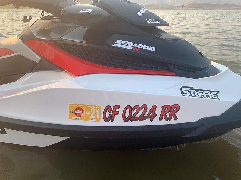Stiffie Whipline Black/Metallic Gold 3" Boat & PWC Registration Decals • Numbers Letters Stickers - Image 5