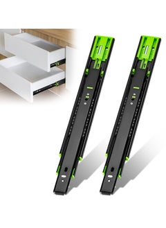 SYOSI 2Pcs Drawer Slides, Soft Close Full Extension Drawer Runners 3 Folds Thicker Stainless Steel Ball Bearing Slides Cabinet Rails Track (300mm)