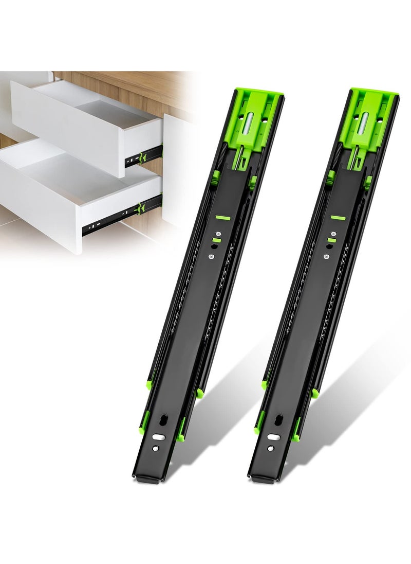 SYOSI - SYOSI 2Pcs Drawer Slides, Soft Close Full Extension Drawer Runners 3 Folds Thicker Stainless Steel Ball Bearing Slides Cabinet Rails Track (300mm) - Image 1