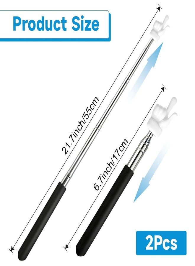 VOVIGGOL 2Pcs Telescopic Teachers Pointer, Extendable Hand Pointer Finger Pointer Stick, Mini Retractable Classroom Pointer for Elementary School Kindergarten Teacher, Classroom Supplies(Black) - Image 2