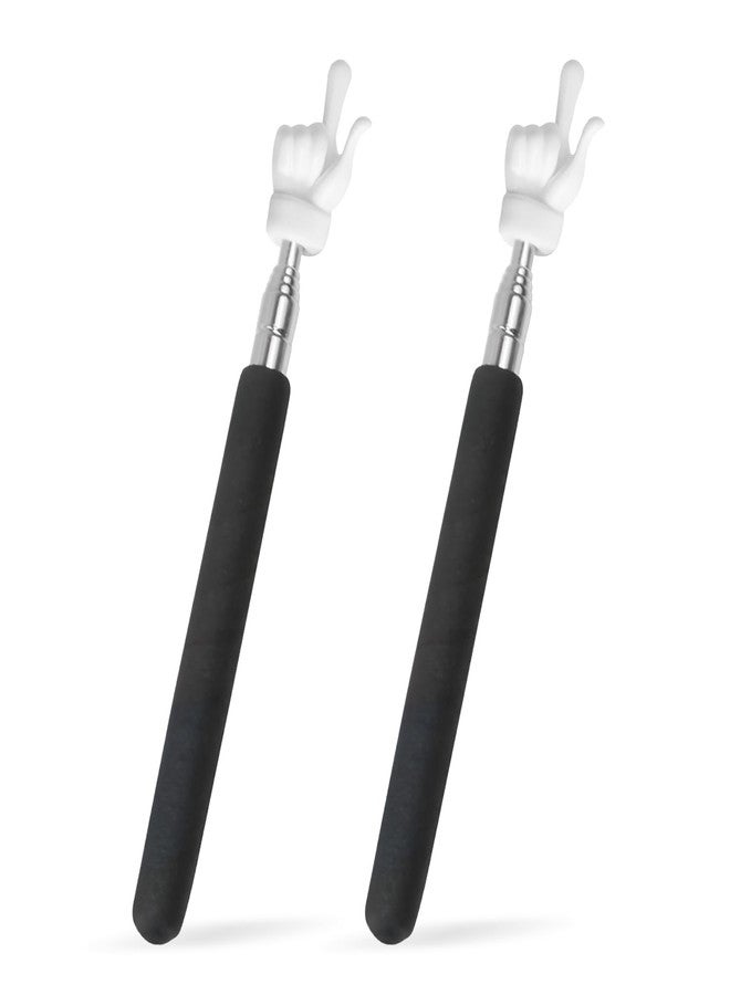 VOVIGGOL 2Pcs Telescopic Teachers Pointer, Extendable Hand Pointer Finger Pointer Stick, Mini Retractable Classroom Pointer for Elementary School Kindergarten Teacher, Classroom Supplies(Black) - Image 1
