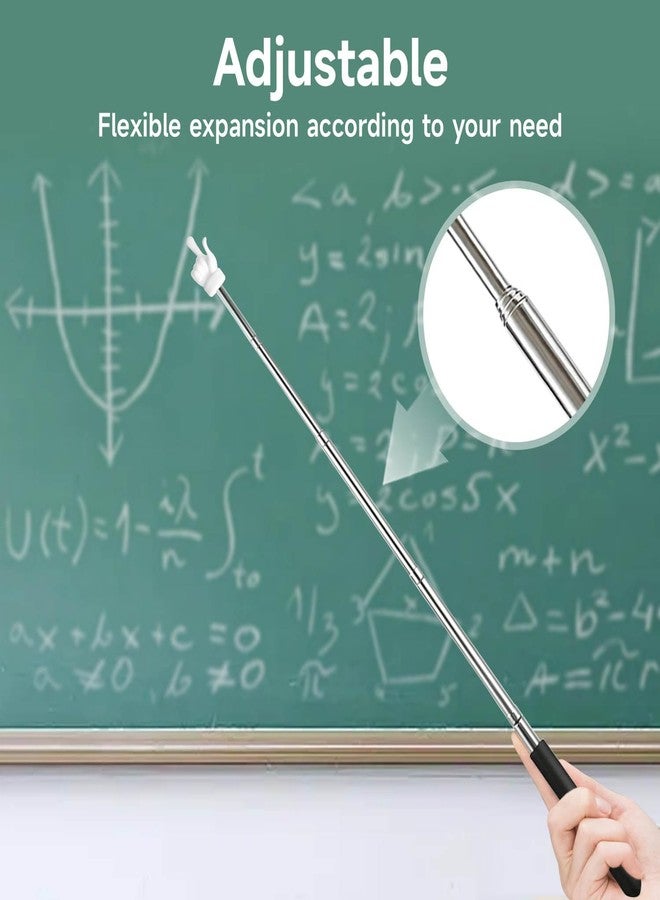 VOVIGGOL 2Pcs Telescopic Teachers Pointer, Extendable Hand Pointer Finger Pointer Stick, Mini Retractable Classroom Pointer for Elementary School Kindergarten Teacher, Classroom Supplies(Black) - Image 4