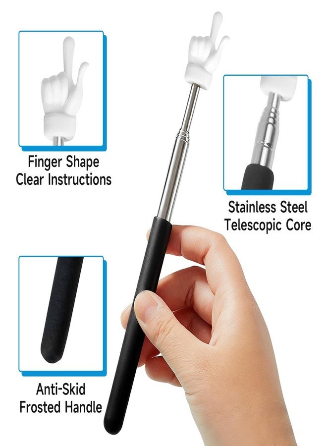 VOVIGGOL 2Pcs Telescopic Teachers Pointer, Extendable Hand Pointer Finger Pointer Stick, Mini Retractable Classroom Pointer for Elementary School Kindergarten Teacher, Classroom Supplies(Black) - Image 3