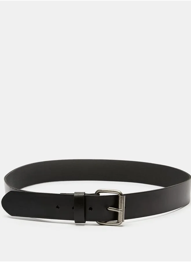 لي كوبر Men's Solid Waist Belt with Pin Buckle Closure