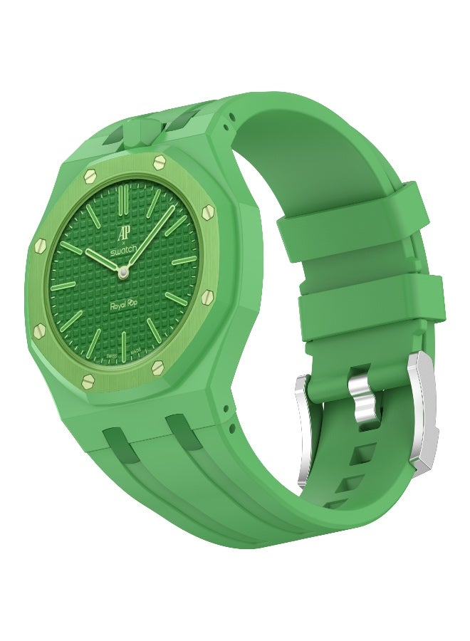 سوار ساعة سيليكون متوافق مع ساعة AP x Swatch Royal Pop – سوار معصم بديل مقاوم للماء، ناعم وقابل للتحويل، مصمم ليتوافق مع التاج عند موضع الساعة الثانية عشرة (12 O'Clock) - Image 1