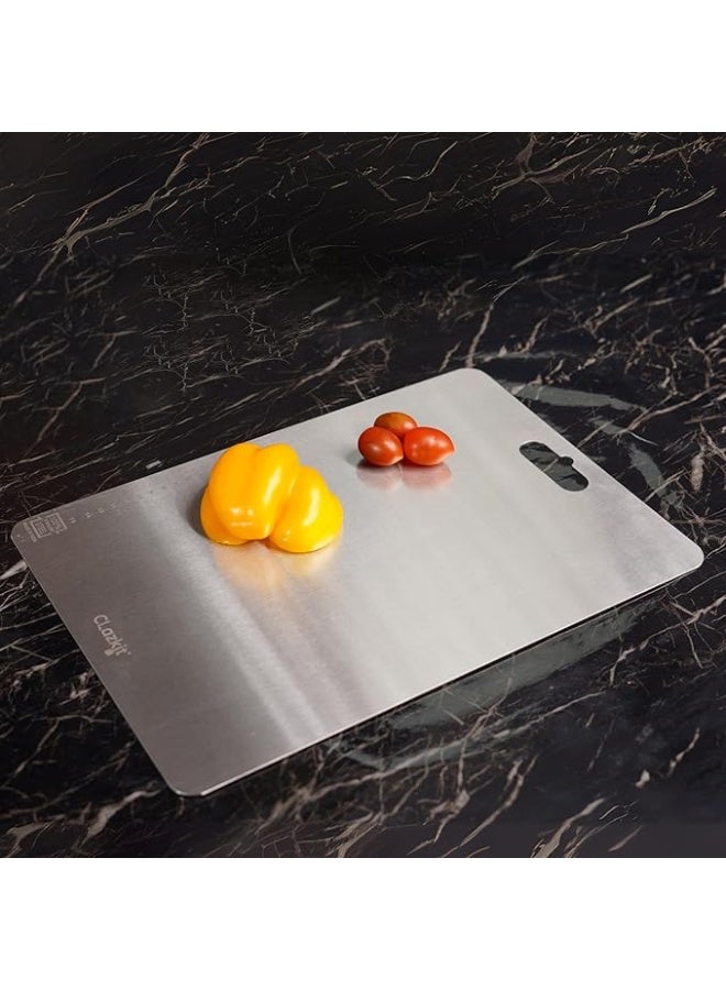 Clazkit Large Stainless Steel Chopping Cutting Board Vegetable,Fruit,Bread & Meat Durable Safe & Heavy Duty (360 x 250 x 1mm) - Image 1