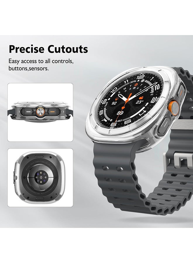 SJet Samsung Galaxy Watch Ultra 2025/Galaxy Watch 7 Ultra 2024 Screen Protector Case 47mm Accessories, Protective Face Cover, Hard Bumper Built-in Tempered Glass Film(47mm, Clear) - Image 4
