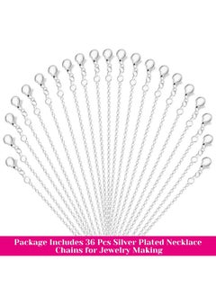 cridoz Necklace Chain Bulk For Jewelry Making Cridoz 36 Pack Jewelry Chain Silver Plated Necklace Chains For Jewelry Making 1.2 Mm (24 Inches)  - Image 2
