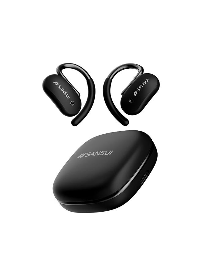 Sansui W15 Bluetooth Headphones, Bone Conduction Concept, True Wireless, Ear-hook Style, For Sports And Running, Calls, Noise Reduction, Long Battery Life, Suitable For Apple And Huawei Black - Image 2