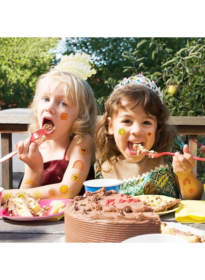 Sun Tattoo Temporary Tattoos Theme Birthday Party Decorations Supplies Favors Cute Stickers 8 Sheets 96 PCS Gifts for Kids Boys Girls Classroom Rewards Prizes Christmas - Image 4