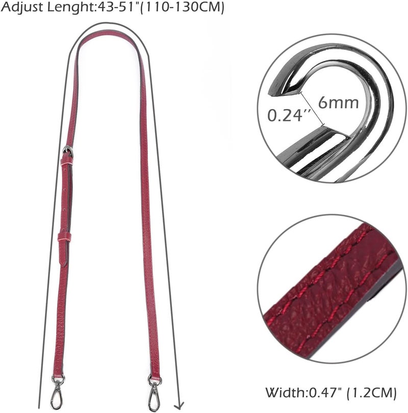 Live Up Full Grain Purse Strap Genuine Leather Replacement for Cross Body Bag Handbags - Image 4