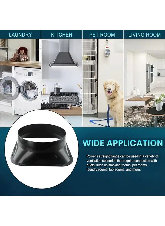 ABS Plastic Wall Flange Connector Adjustable Black Exhaust Pipe Joint Corrosion Resistant 200mm - Image 5