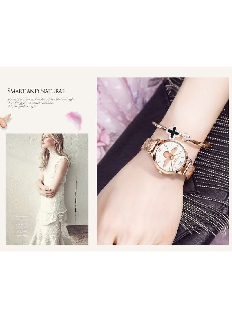 Hannah Martin - Women's 3D Bee White & Bee Dial Watch HM-1122 - Image 1