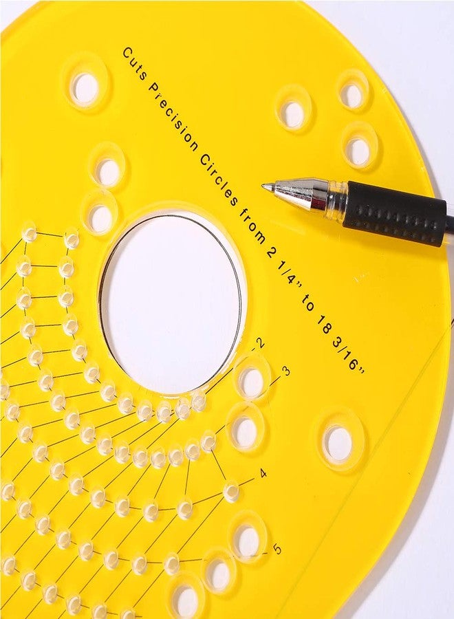 KASCLINO Circle Cutting Jig for Plunge Router, High Accuracy Groove Milling Circle Cutting Jig for Making Speaker Cutouts Cut Circles for Woodworking Tool(Yellow) - Image 5
