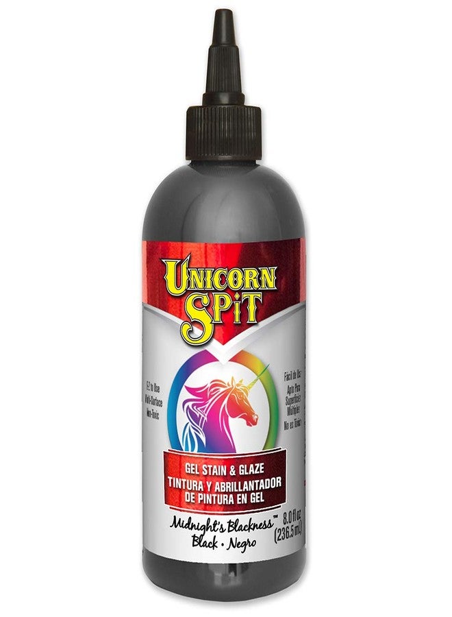 Unicorn SPiT 5771010 Gel Stain and Glaze, Midnight's Blackness 8.0 FL OZ Bottle - Image 1