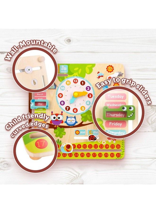 Pidoko Kids - Montessori Toys For Toddlers 3 Years All About Today Board 4 Year Old Learning Materials For Preschool Wooden Calendar And Learning Clock Educational Gifts For Boys And Girls - Image 1
