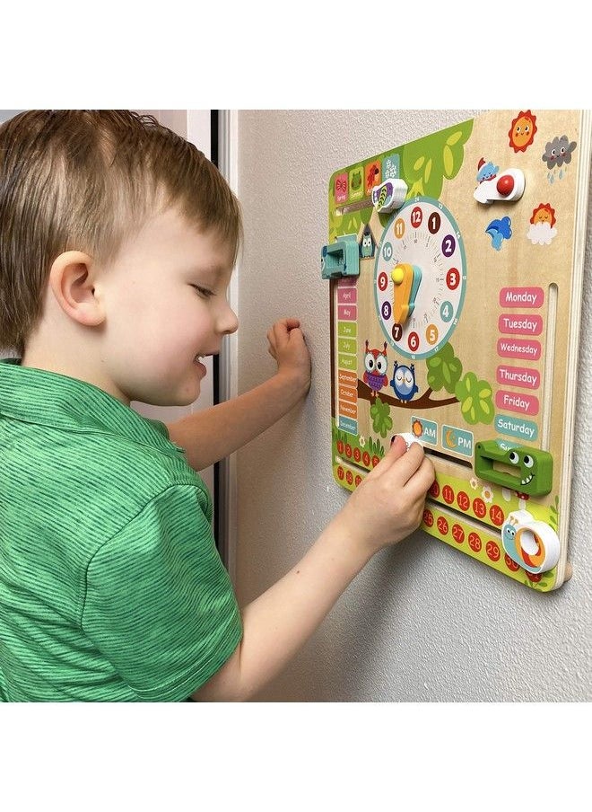 Pidoko Kids - Montessori Toys For Toddlers 3 Years All About Today Board 4 Year Old Learning Materials For Preschool Wooden Calendar And Learning Clock Educational Gifts For Boys And Girls - Image 1