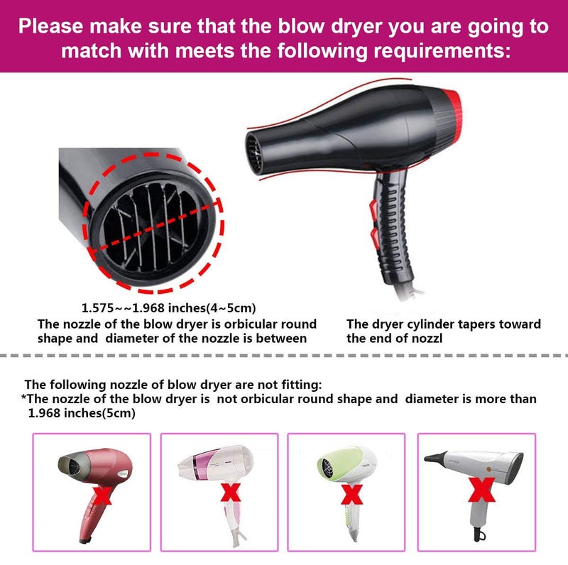 KingKam Collapsible Silicone Hair Dryer Diffuser - Travel and Easy Storage - Fit Most Hair Dryers with Nozzle Diameter D-1.575Inch to 1.968 Inch (4-5cm) - Pink - Image 4