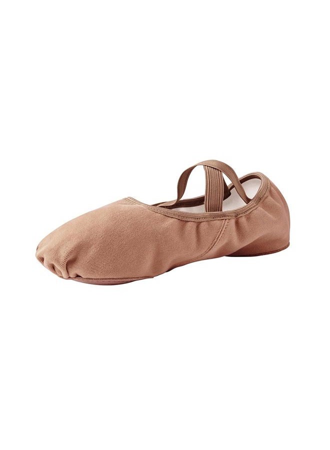 Stelle Women's Ballet Shoes Stretch Canvas Dance Slippers Split Sole for Girls/Adult, Tan, 6 - Image 1