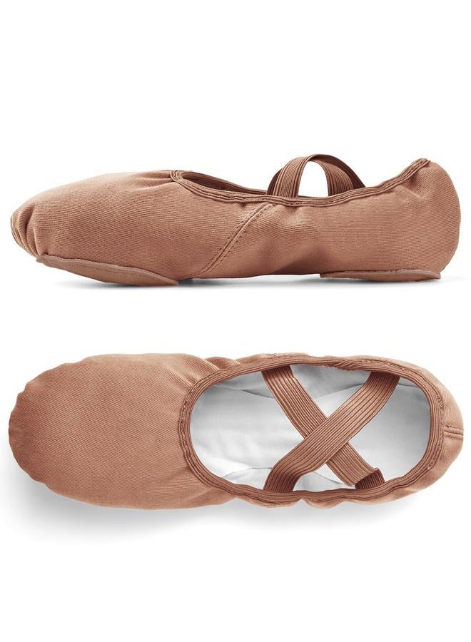 Stelle Women's Ballet Shoes Stretch Canvas Dance Slippers Split Sole for Girls/Adult, Tan, 6 - Image 5