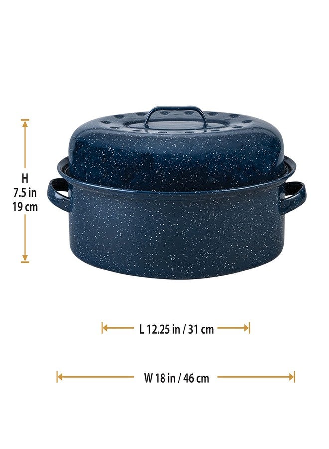 Granite Ware Limited Edition Large Covered Oval Roasting Pan, 18", Blue - Image 2
