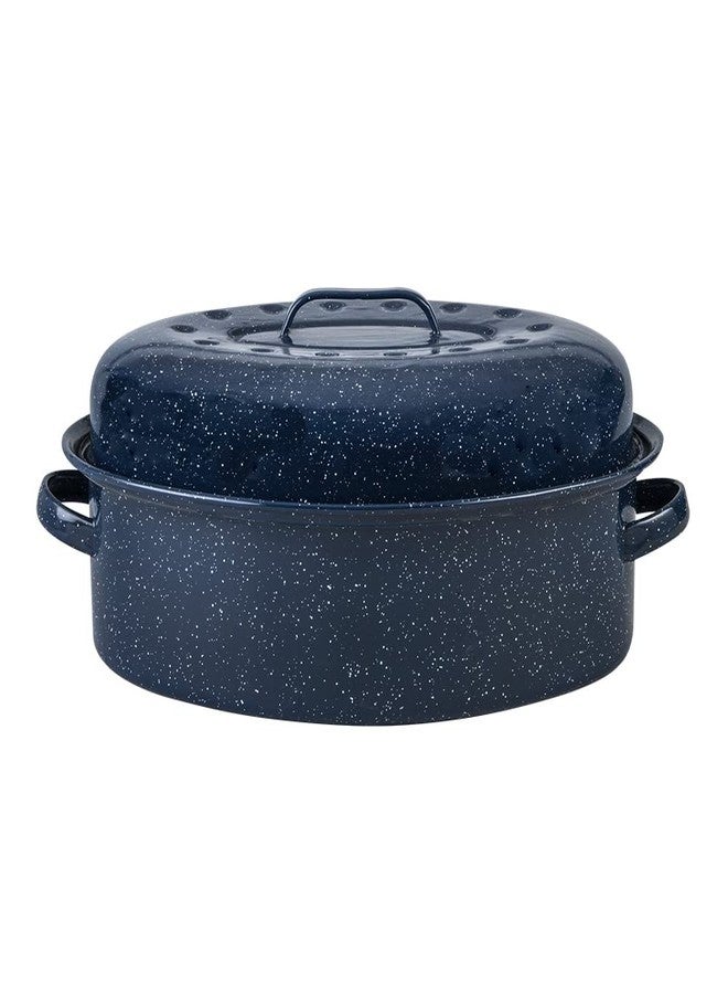 Granite Ware Limited Edition Large Covered Oval Roasting Pan, 18", Blue - Image 1