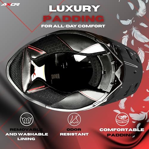AXOR Brutale Solid Colors Dual Spoiler Helmet – Aerodynamic Full Face Design | Certified (ISI, DOT, ECE) | Premium Safety & Comfort- White, Size: M - Image 5