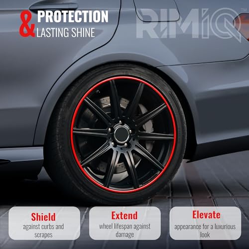 RIMiQ PROTECTiQ Universal Wheel Protection - 1/4" Trim Easy to Apply with Automotive 3M Tape. 6 Colors - Fits Up to 24" Rims - Including Tesla - Red - Image 3