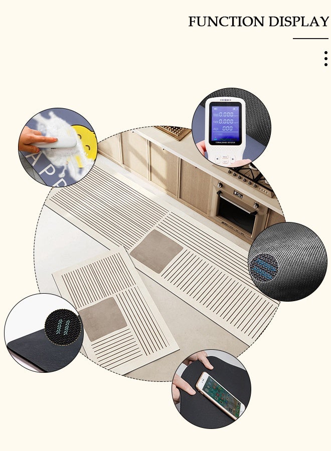 DUNISO طقم سجادات ومشايات مطبخ 2 قطعة، سجادة واقفة ثقيلة غير قابلة للانزلاق، سجادة أرضية سريعة الجفاف من طين الدياتوم، سجادات أرضية فائقة النعومة وامتصاص للمطبخ، الحمام، المكتب، وغسيل الملابس (40*60 سم + 40*120 سم) - Image 4