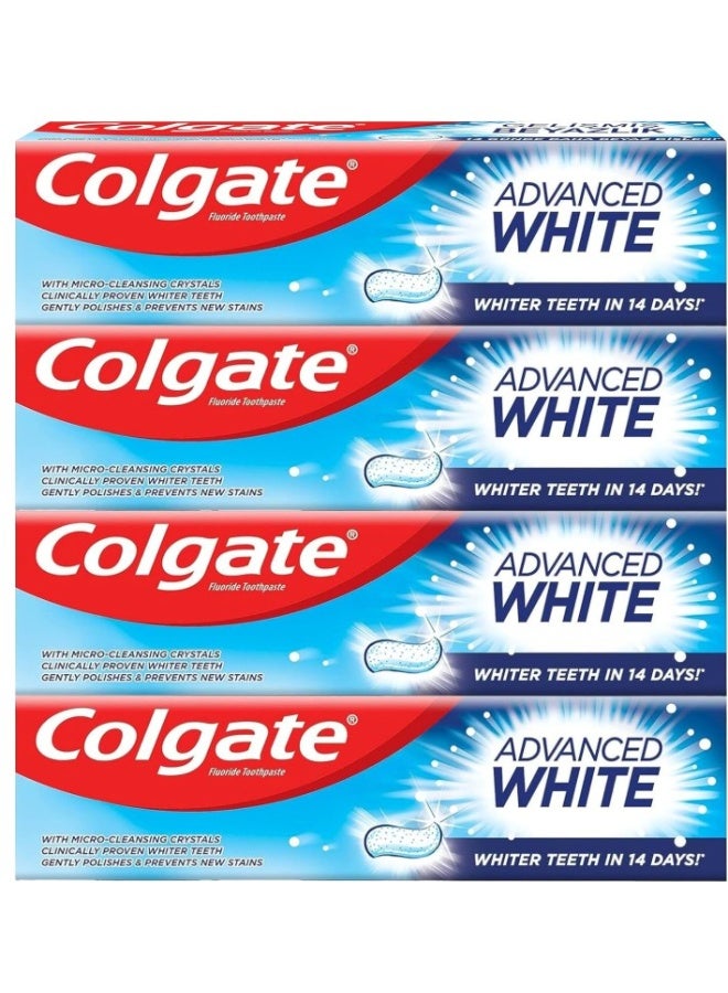 Colgate Toothpaste Advanced White, Whitening Toothpaste, 4x100 ml, 4 Pack