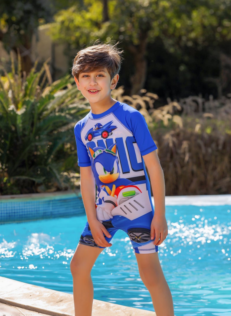 Boys’ One-Piece Swimsuit with Sonic Print  - Image 2
