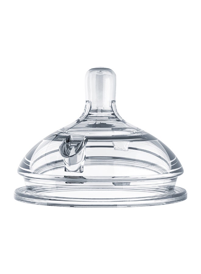 comotomo Natural Feel Baby Bottle 150 ML With Pack Of 2 Natural Teat Silicone Nipples, 2 Holes With Medium Flow,  3 Months + - Image 2