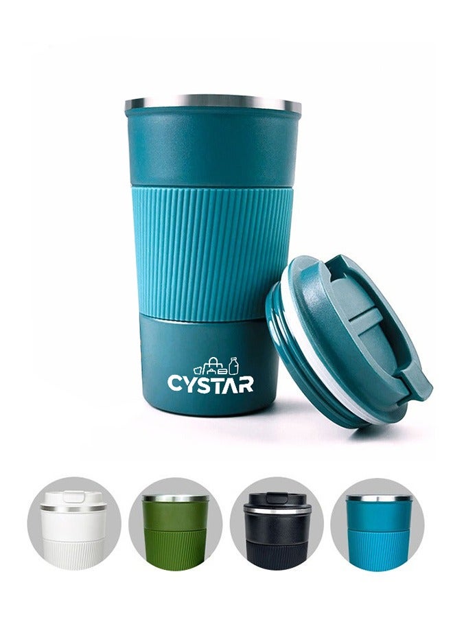 سيستار كوب القهوة السفر 510ML / 17oz الفولاذ المقاوم للصدأ الفراغ الجليد والمشروبات الساخنة معزولة الكأس للمكتب المنزلي في الهواء الطلق تعمل السيارة الزرقاء - Image 1