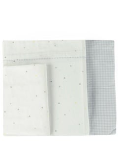 Bumble & Bird Bumble & Bird - Cotton Stars Baby Bedding For Moses Basket - Grey - 3pcs  - Image 2
