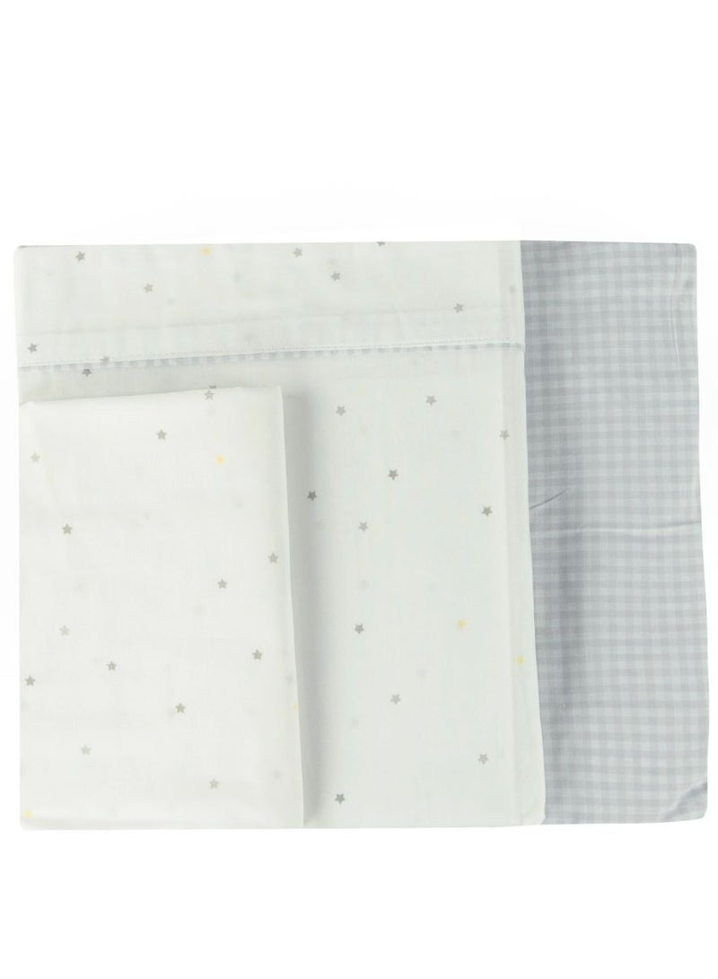 Bumble & Bird Bumble & Bird - Cotton Stars Baby Bedding For Moses Basket - Grey - 3pcs  - Image 2