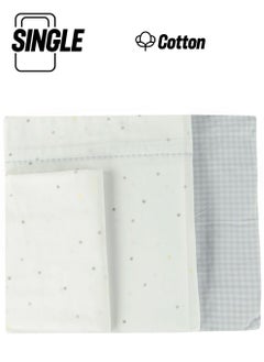 Bumble & Bird Bumble & Bird - Cotton Stars Baby Bedding For Moses Basket - Grey - 3pcs  - Image 1