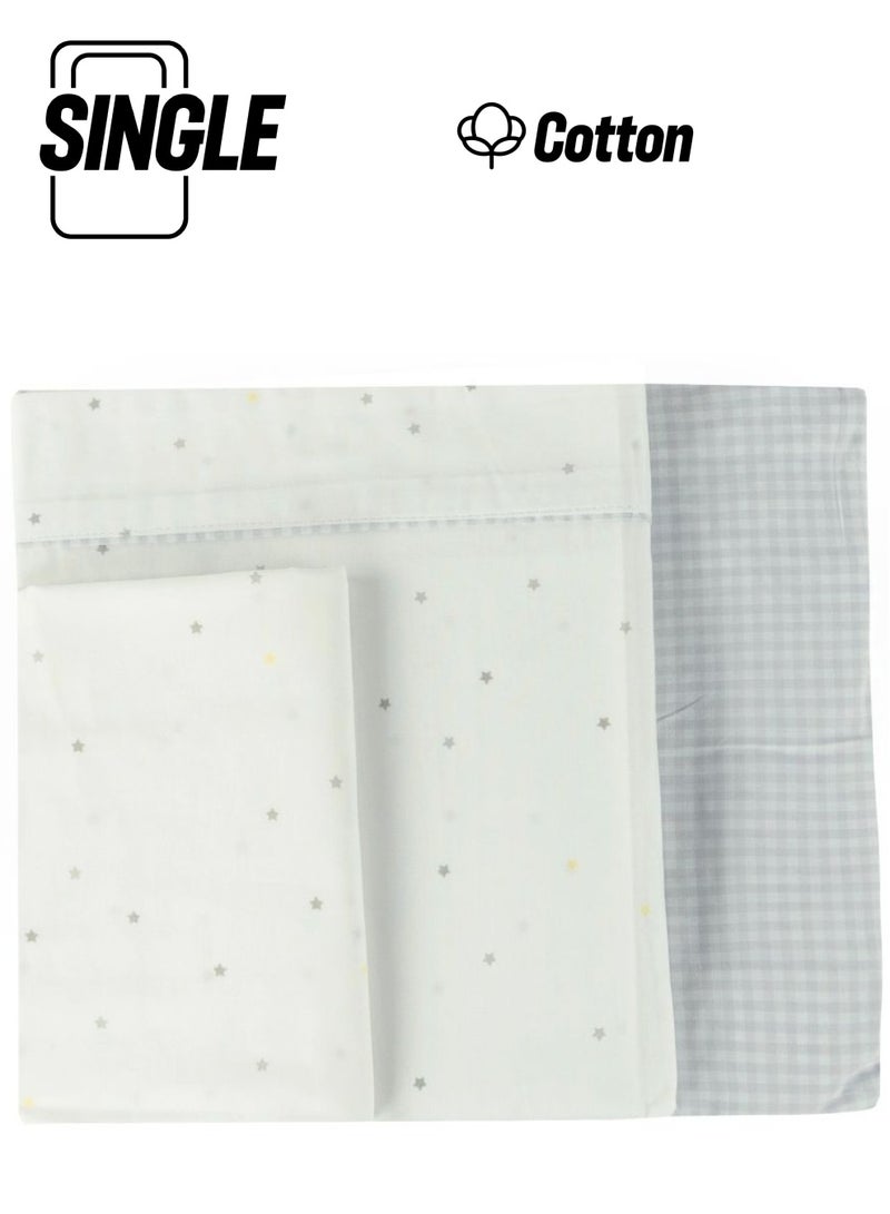 Bumble & Bird Bumble & Bird - Cotton Stars Baby Bedding For Moses Basket - Grey - 3pcs  - Image 1