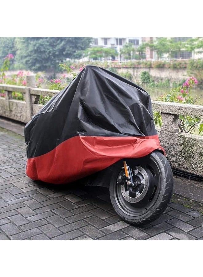 غطاء دراجة نارية ، غطاء واقي من القماش المشمع للدراجات النارية في الهواء الطلق يمنع الخدوش في الهواء الطلق، غطاء واقي (أحمر، 2.65 × 1.05 × 1.25 متر) - Image 1
