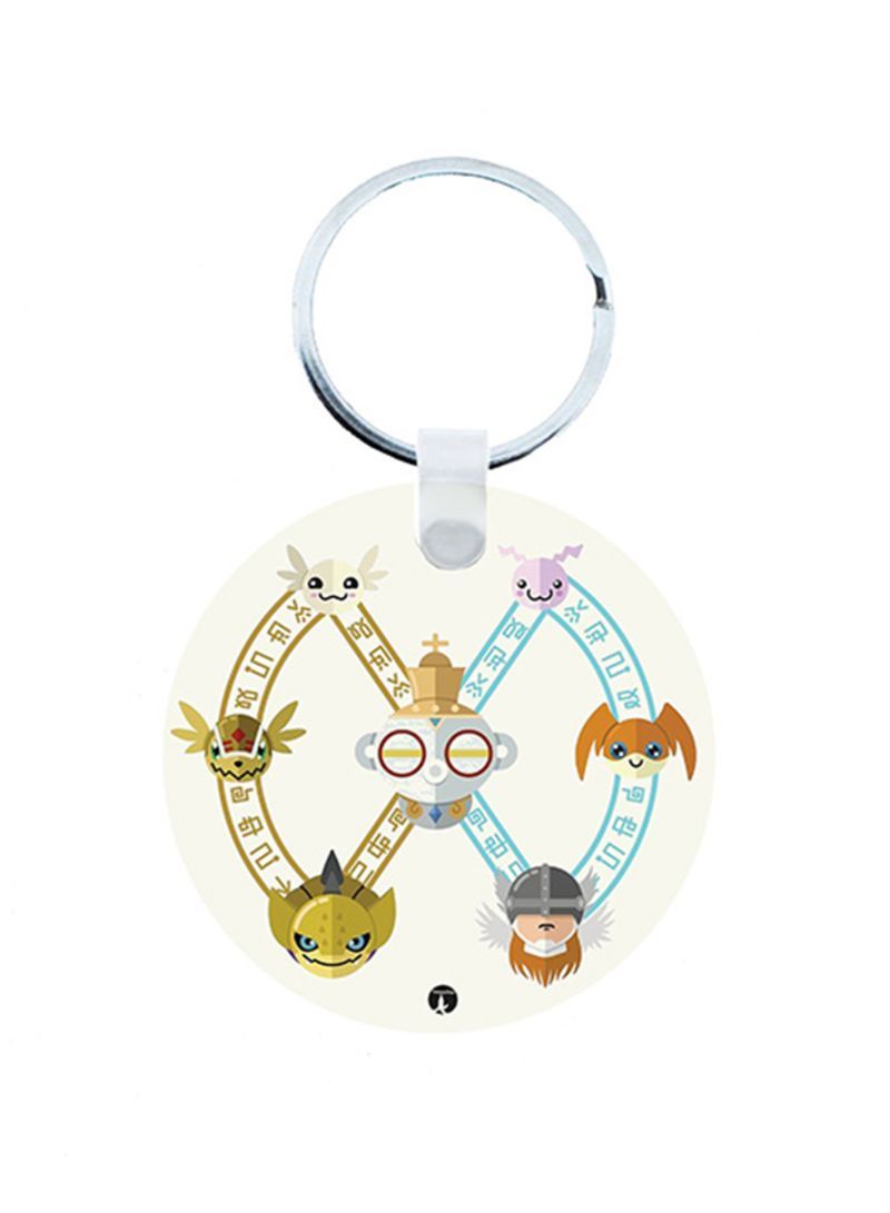Digimon Anime Wooden Keychain