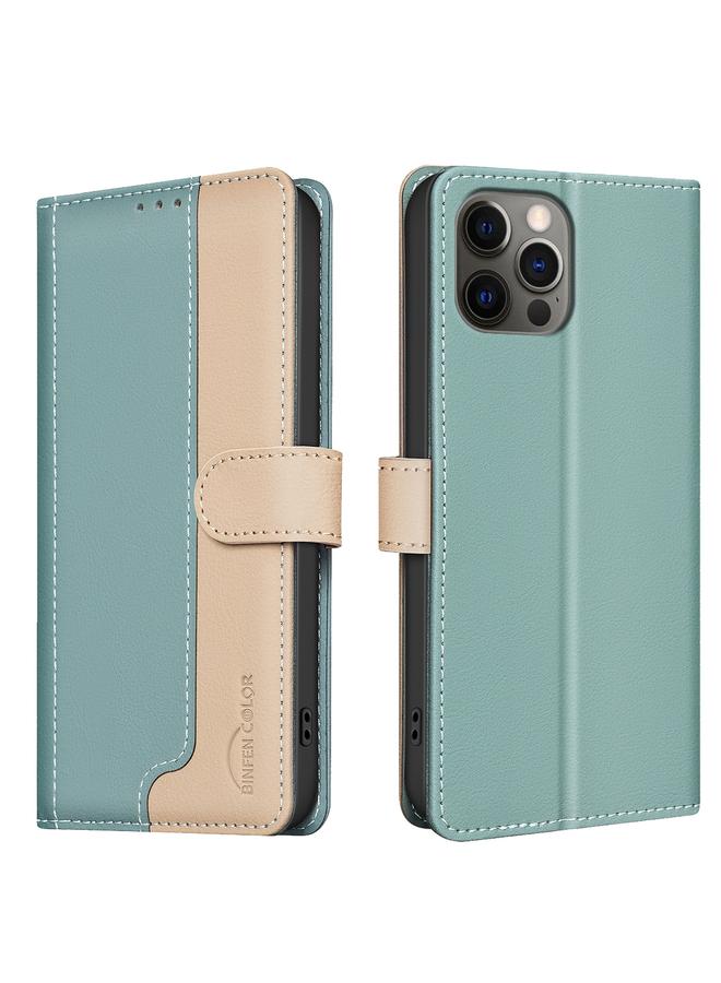 Zaboon Case For iPhone 13 Pro Max Color Matching RFID Anti-theft Leather Phone Case - Image 1