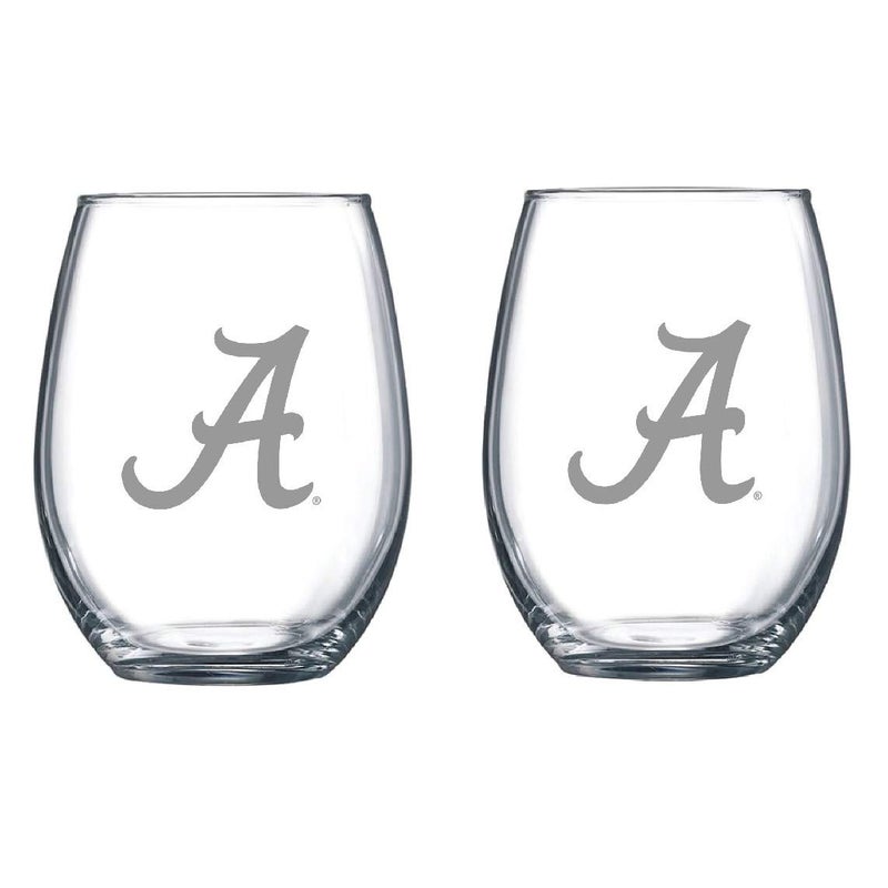 RFSJ Satin Frost Logo Wine or Beverage Glass Set of 2 Alabama