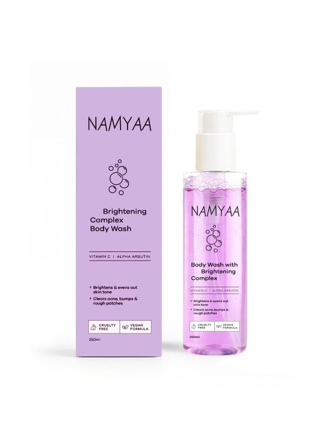 Namyaa Body Wash With Vitamin C Brightening Complex Fades Dark Spots Evens Skin Tone Gentle Daily Shower Gel 250ml Pack Of 1 - Image 1