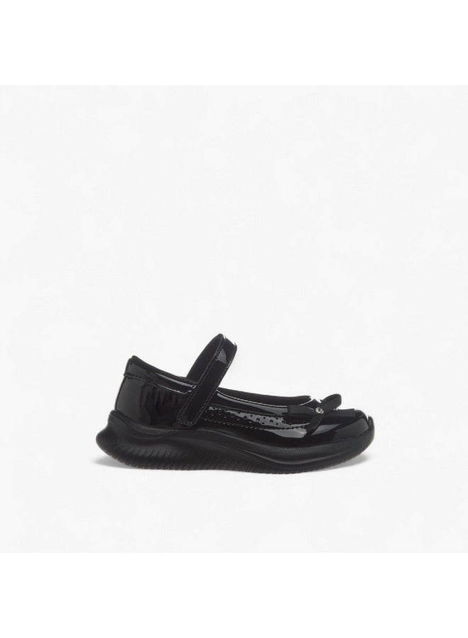Dash Girls Bow Accent School Shoes with Hook and Loop Closure  - Image 3