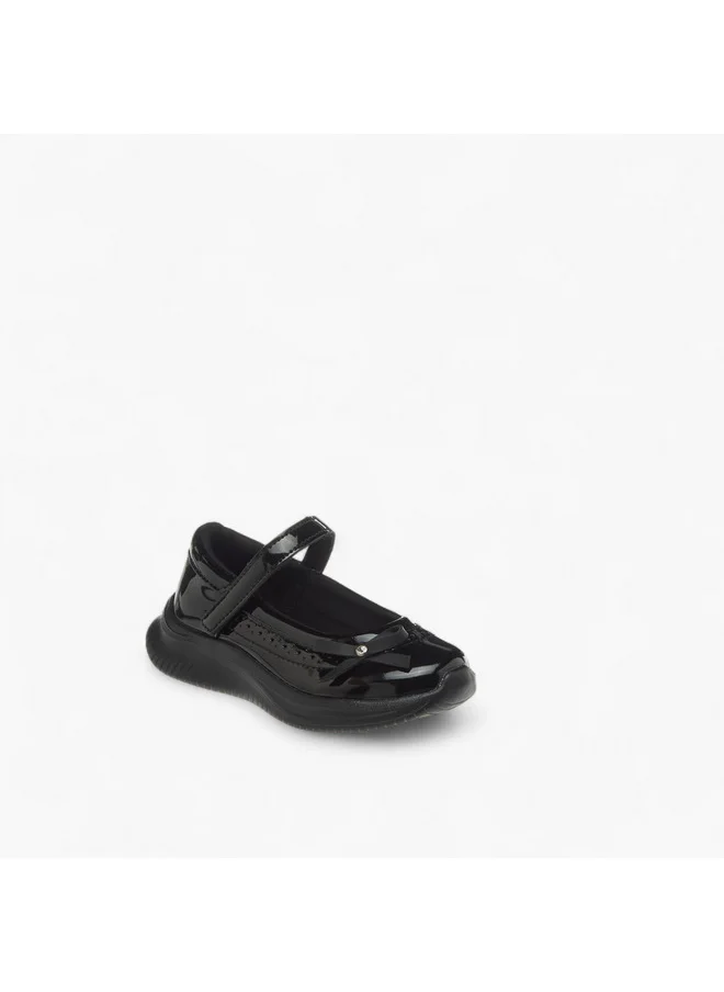 Dash Girls Bow Accent School Shoes with Hook and Loop Closure