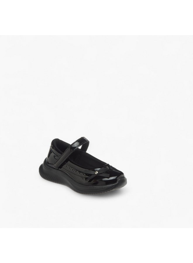 Dash Girls Bow Accent School Shoes with Hook and Loop Closure  - Image 2